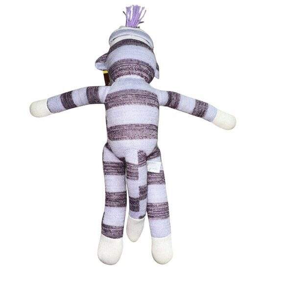Animal Adventure Knit 18 in Sock Monkey Plush-Purple/White-NWT - Picture 4 of 5